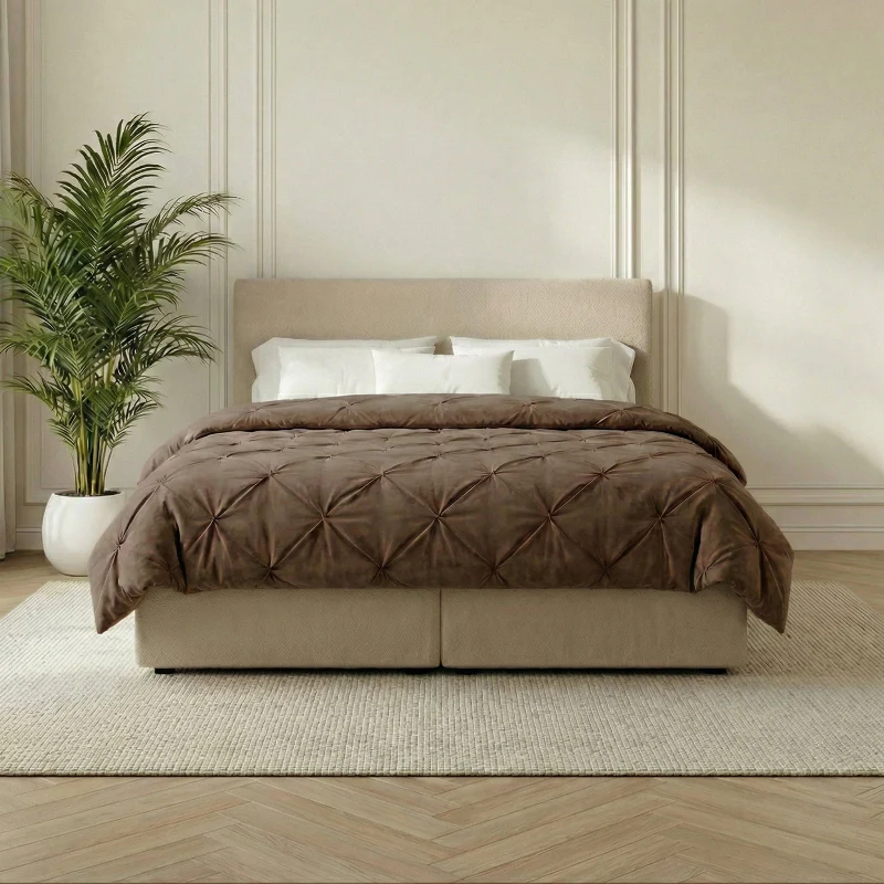 Easy Dekbed Diamond Pintuck - Taupe - Image 2