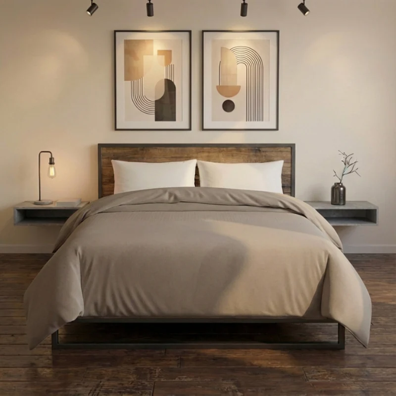 Easy Dekbed Zonder Overtrek - Waffle Band - Taupe - Image 2