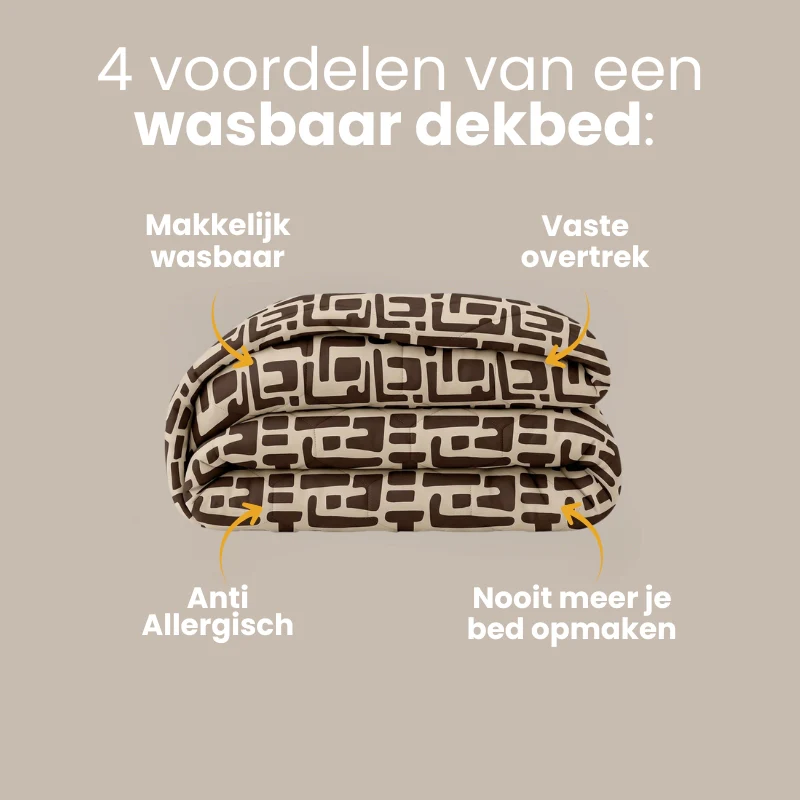 Easy Dekbed Zonder Overtrek - Abstract - Bruin - Image 3
