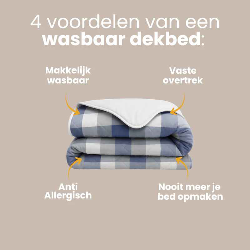 Easy Dekbed Zonder Overtrek - Blue Check - Image 6