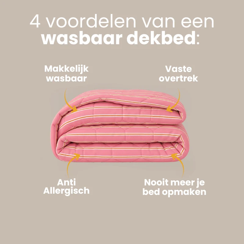 Easy Dekbed Zonder Overtrek - Double Stripe - Roze - Image 3