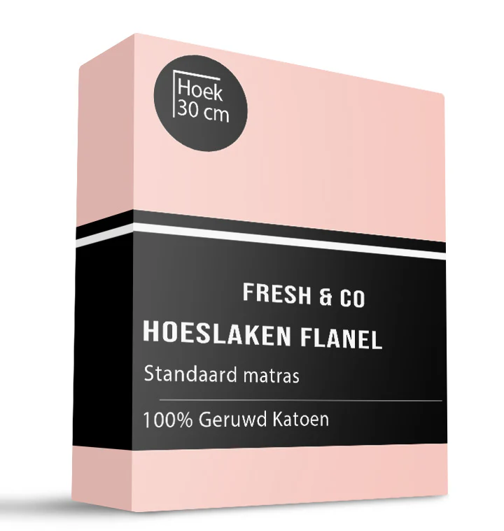 Flanel Dekbedovertrek + Hoeslaken - Zacht Roze - Image 2
