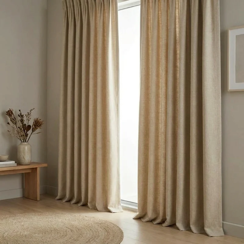 Gordijnen met Linnen Look - Haken - Beige - Image 4