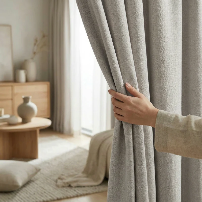 Gordijnen met Linnen Look - Haken - Off White - Image 4