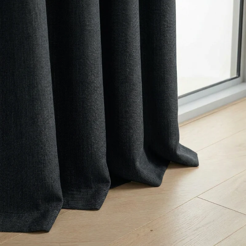Gordijnen met Linnen Look - Ringen - Zwart - Image 5