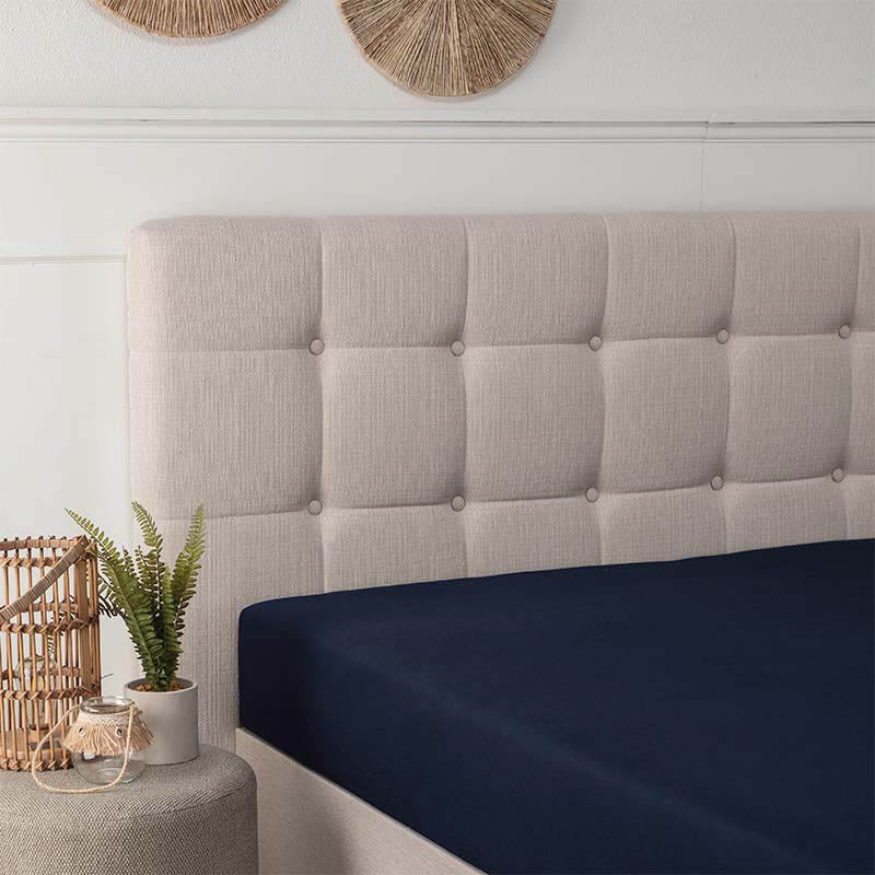 Hoeslaken - Bamboe Stretch - Navy - Image 3