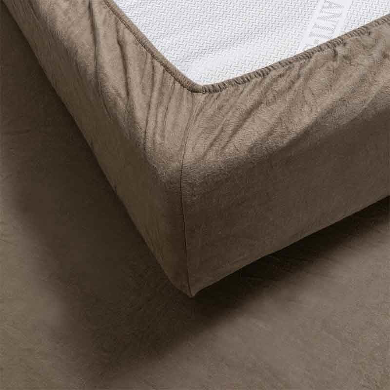Topper Hoeslaken - Katoen Flanel - Truffel - Image 4