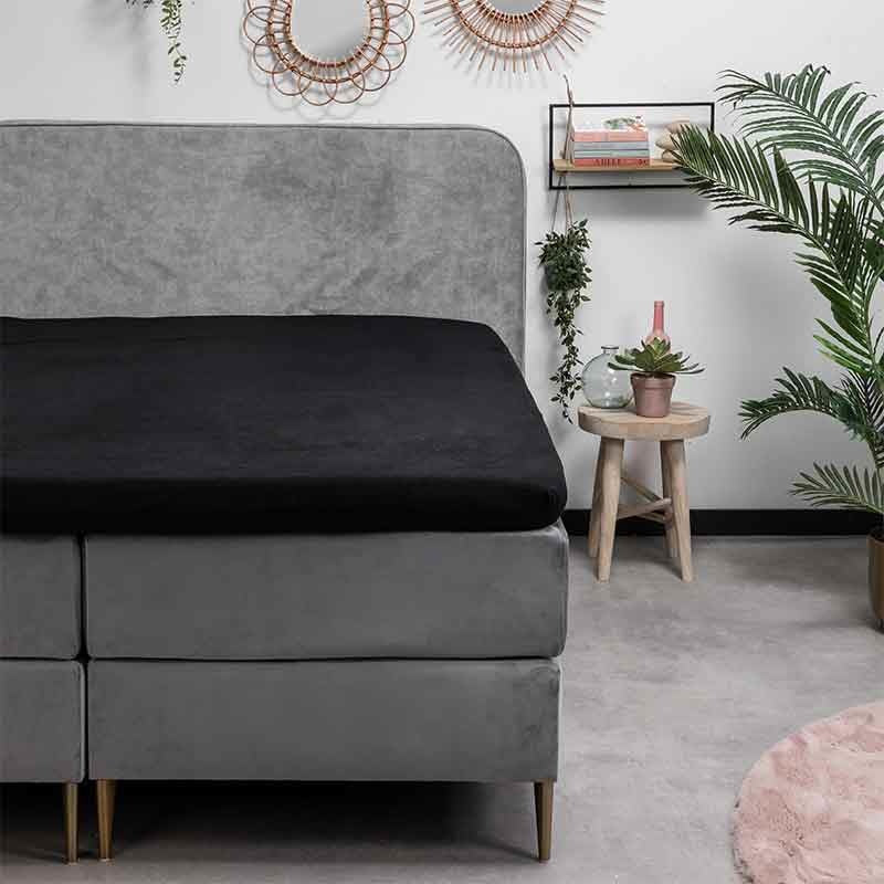Topper Hoeslaken - Katoen Flanel - Zwart - Image 2