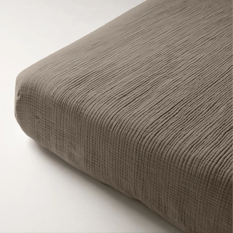Hoeslaken Katoen Mousseline - Taupe - Image 4