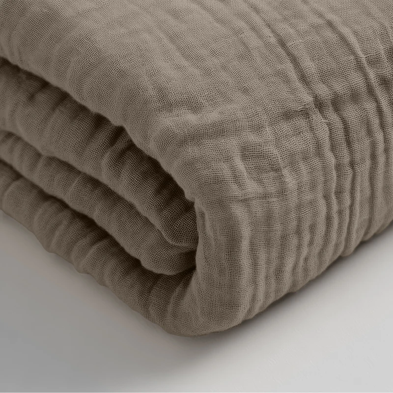 Hoeslaken Katoen Mousseline - Taupe - Image 6