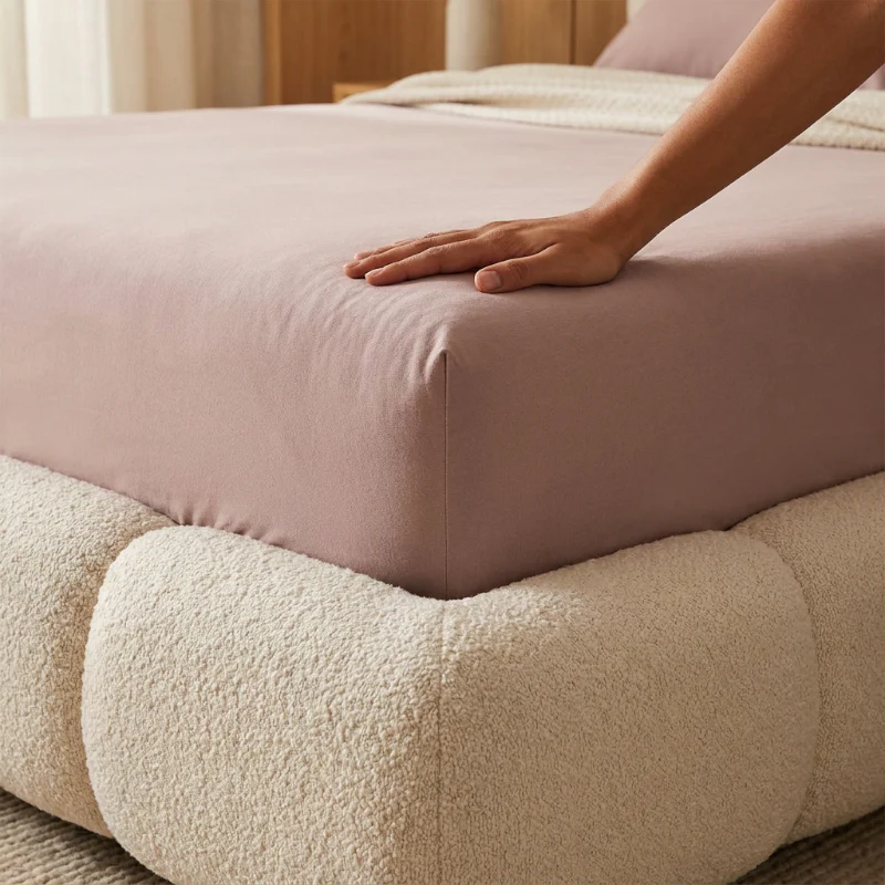 Hoeslaken Katoen - Jersey Stretch - Oud Roze - Image 3