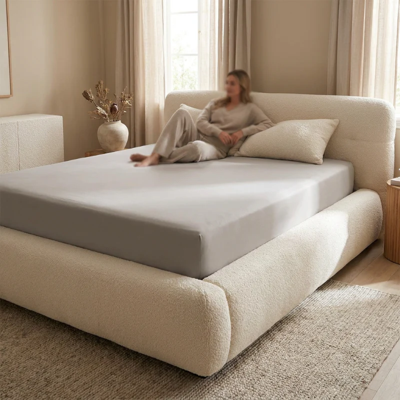 Hoeslaken Katoen - Jersey Stretch - Taupe - Image 7