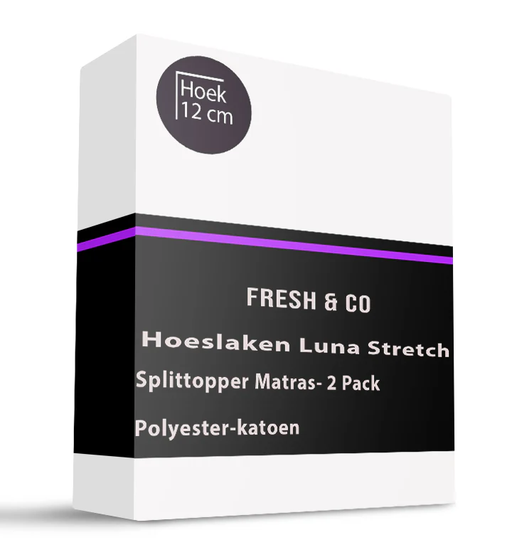 Splittopper Hoeslaken - Luna Stretch - 2-PACK - Wit - Image 2