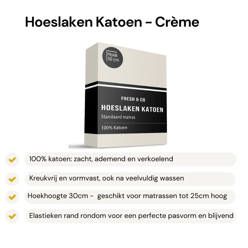 Hoeslaken Verkoelend - Katoen - Crème - Image 2