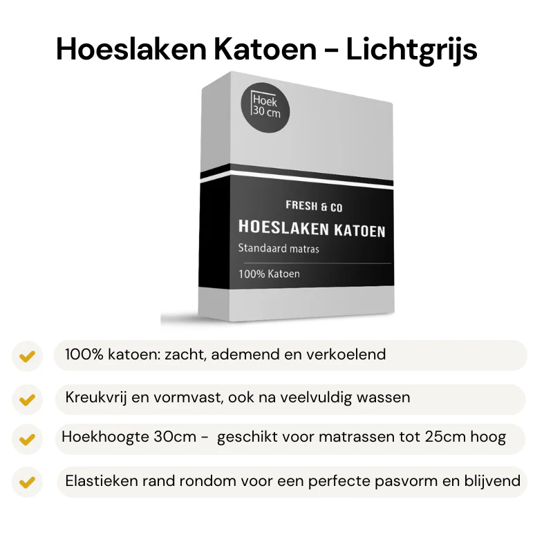 Hoeslaken Verkoelend - Katoen - Lichtgrijs - Image 2