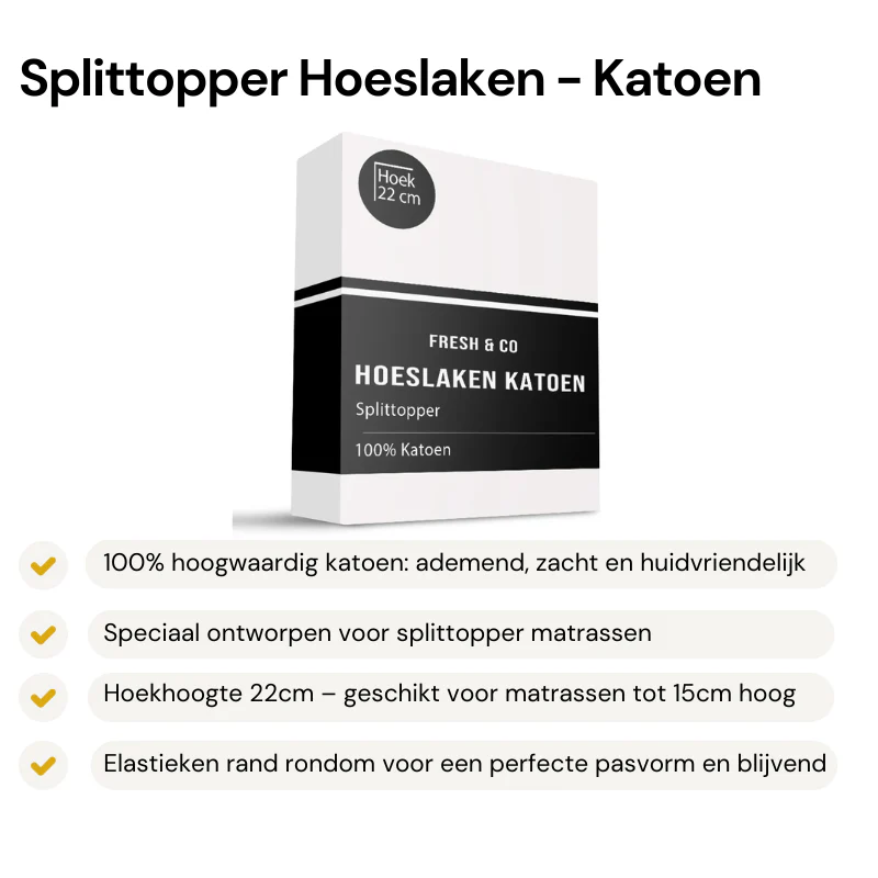 Splittopper Hoeslaken Verkoelend - Katoen - Antraciet - Image 4