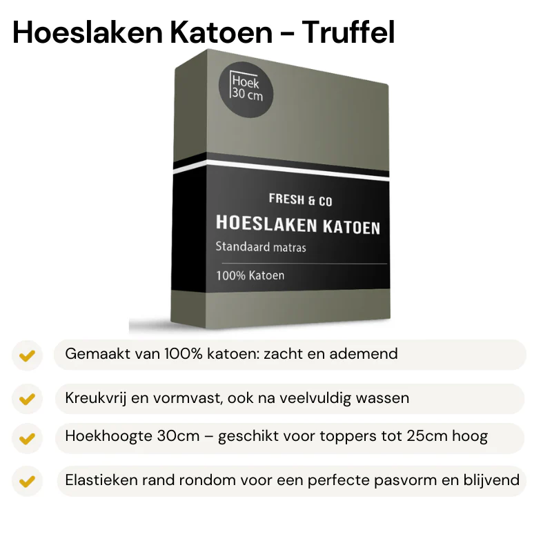 Hoeslaken Verkoelend - Katoen - Truffel - Image 2