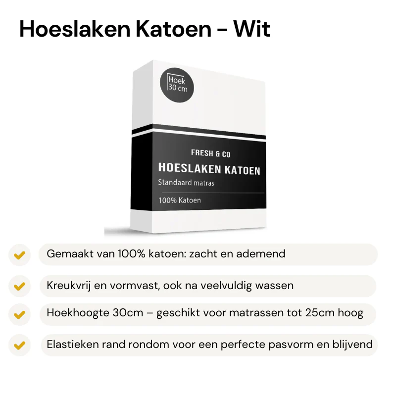 Hoeslaken Verkoelend - Katoen - Wit - Image 2