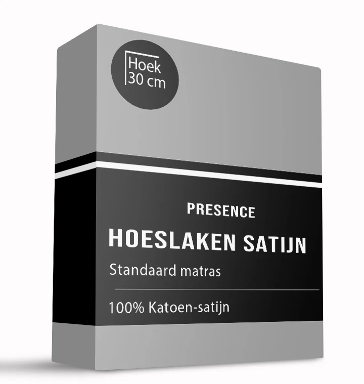 Katoen Satijn Uni Dekbedovertrek + Hoeslaken - Grijs - Image 2