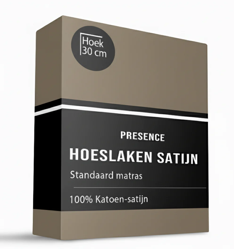 Katoen Satijn Uni Dekbedovertrek + Hoeslaken - Taupe - Image 4