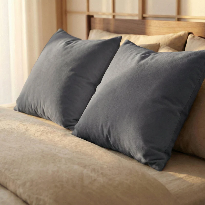 Kussenslopen Percale Katoen: 2-PACK - Antraciet - Image 3