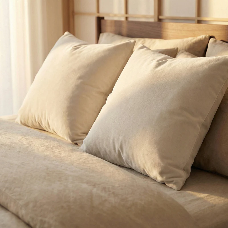 Kussenslopen Percale Katoen: 2-PACK - Beige - Image 3