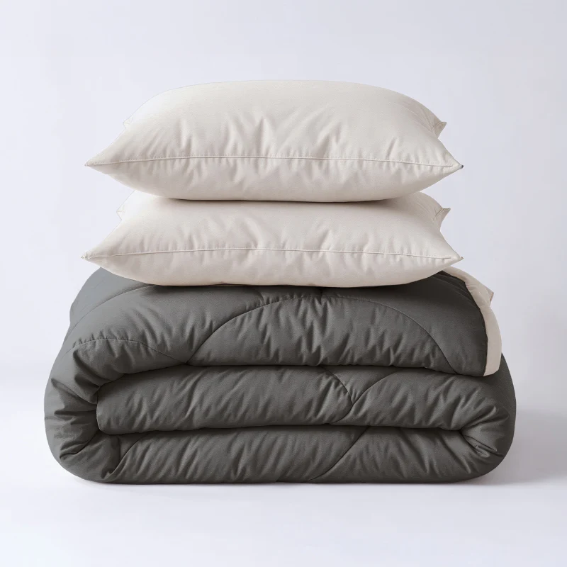 Lazy Dekbed Zonder Overtrek - Double Face - Antraciet/Off White - Image 5