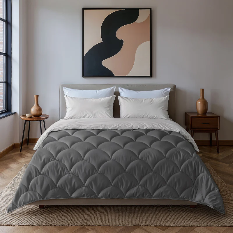 Lazy Dekbed Zonder Overtrek - Double Face - Antraciet/Off White - Image 9
