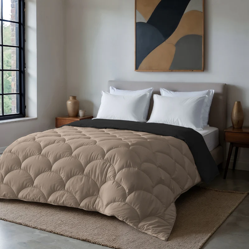 Lazy Dekbed Zonder Overtrek - Double Face - Zwart/Taupe - Image 5