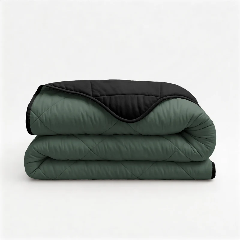 Lazy Dekbed Zonder Overtrek - Double Face - Groen/Zwart - Image 6