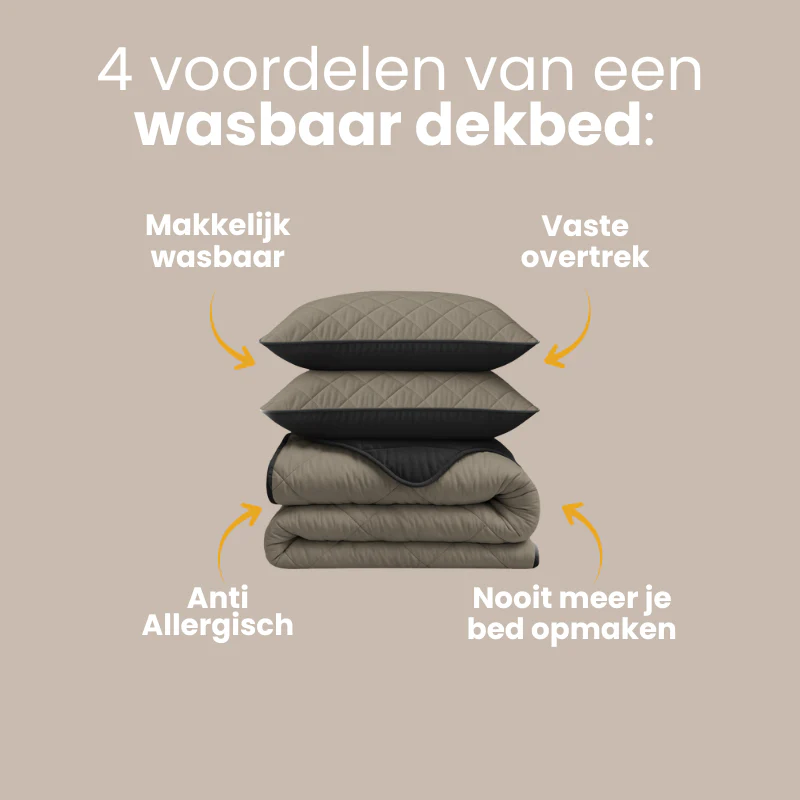 Lazy Dekbed Zonder Overtrek - Double Face - Taupe/Zwart - Image 13