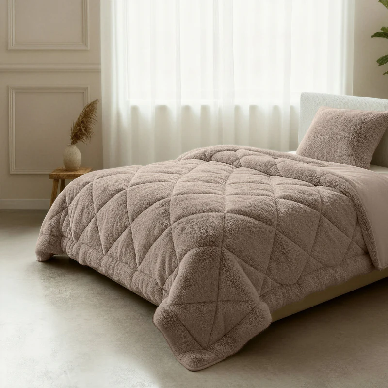 Lazy Dekbed Zonder Overtrek - Teddy Fur - Taupe - Image 3