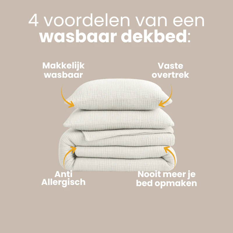 Lazy Dekbed Zonder Overtrek - Katoen Mousseline - Beige - Image 10