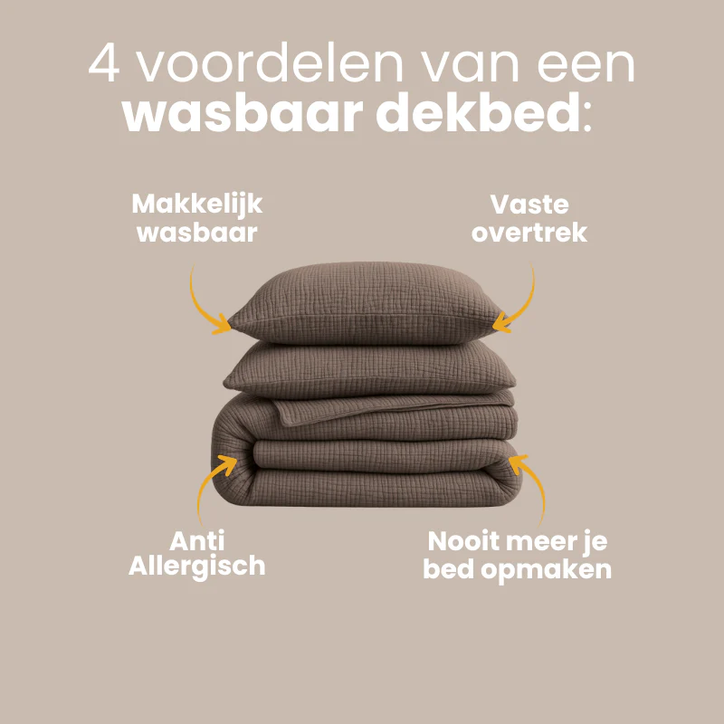 Lazy Dekbed Zonder Overtrek - Katoen Mousseline - Donker Taupe - Image 4