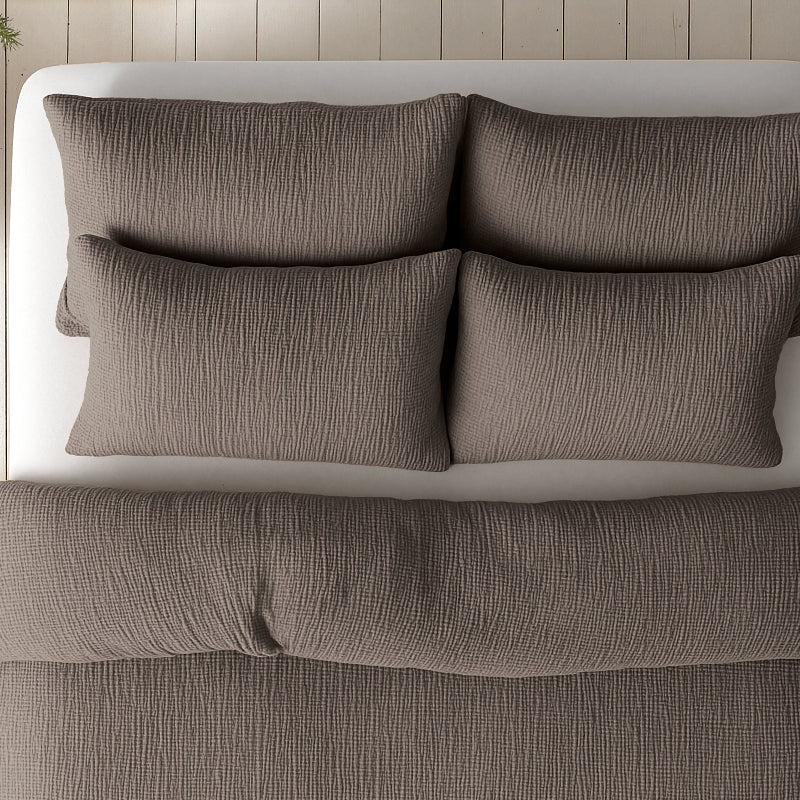 Lazy Dekbed Zonder Overtrek - Katoen Mousseline - Donker Taupe - Image 8