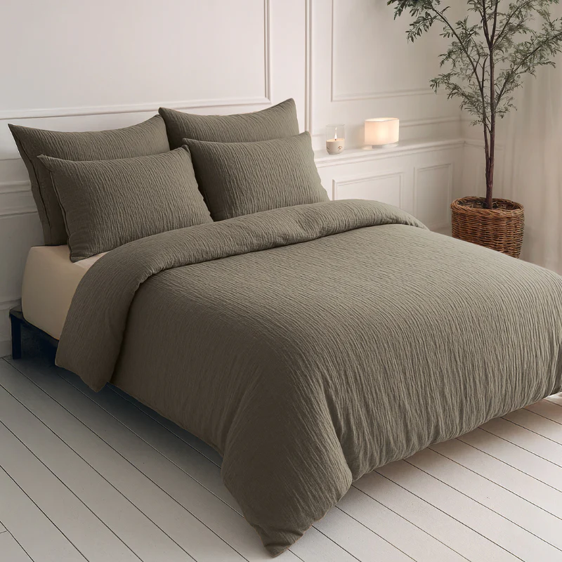 Lazy Dekbed Zonder Overtrek - Katoen Mousseline - Taupe - Image 2