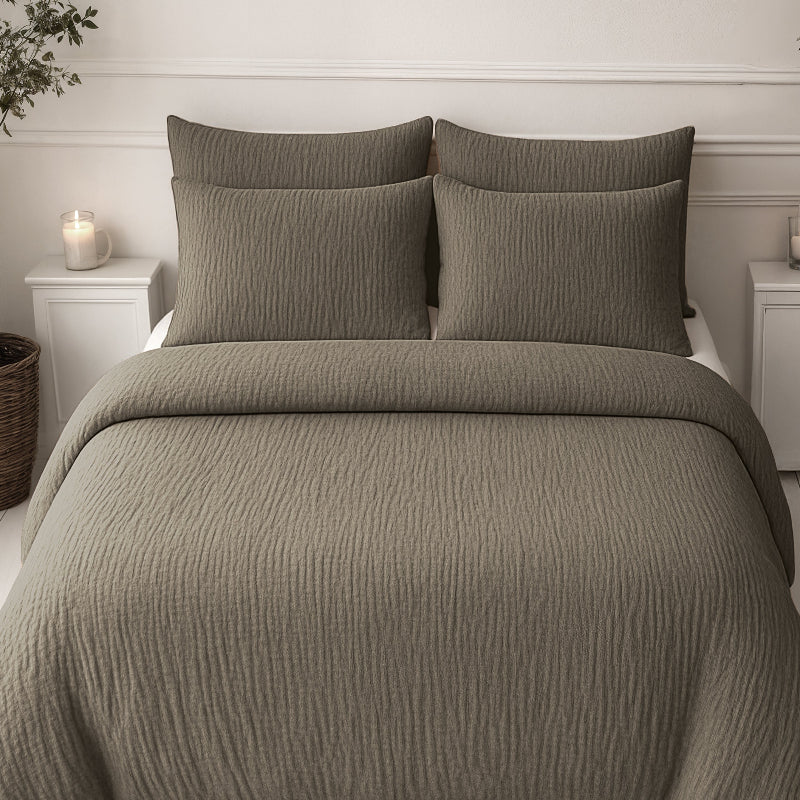 Lazy Dekbed Zonder Overtrek - Katoen Mousseline - Taupe - Image 6