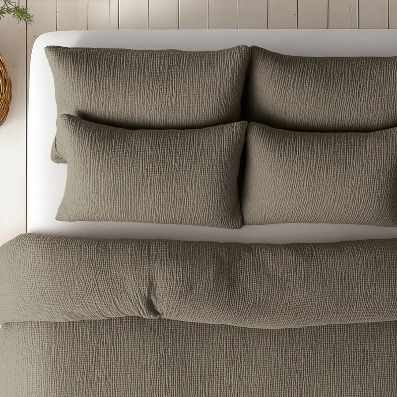 Lazy Dekbed Zonder Overtrek - Katoen Mousseline - Taupe - Image 9