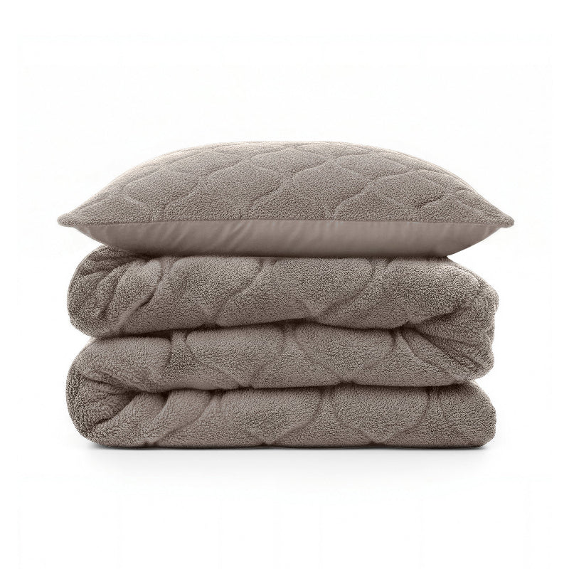 Lazy Dekbed Zonder Overtrek - Teddy - Taupe/Grijs - Image 11