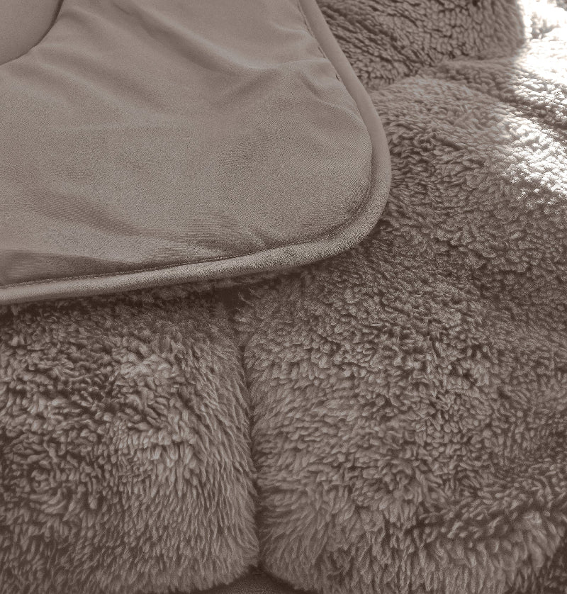 Lazy Dekbed Zonder Overtrek - Teddy - Taupe/Grijs - Image 7