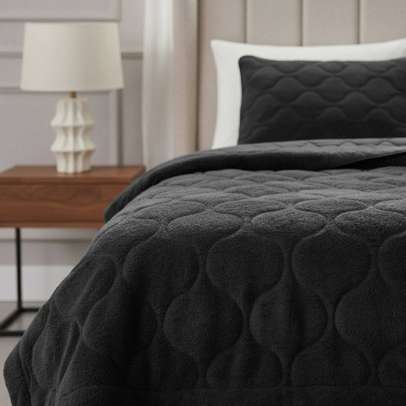 Lazy Dekbed Zonder Overtrek - Teddy - Zwart - Image 2