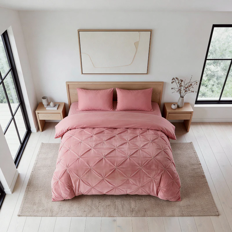 Lazy Dekbed Zonder Overtrek - Velvet Pintuck - Roze - Image 4