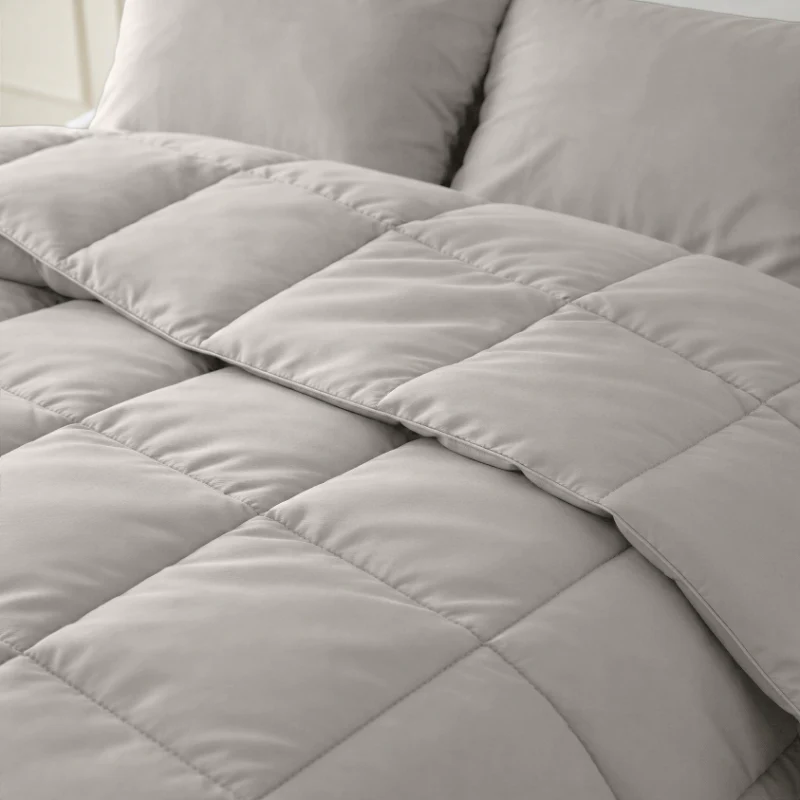 Lazy Dekbed Zonder Overtrek - Percale Katoen - Taupe/Grijs - Image 5