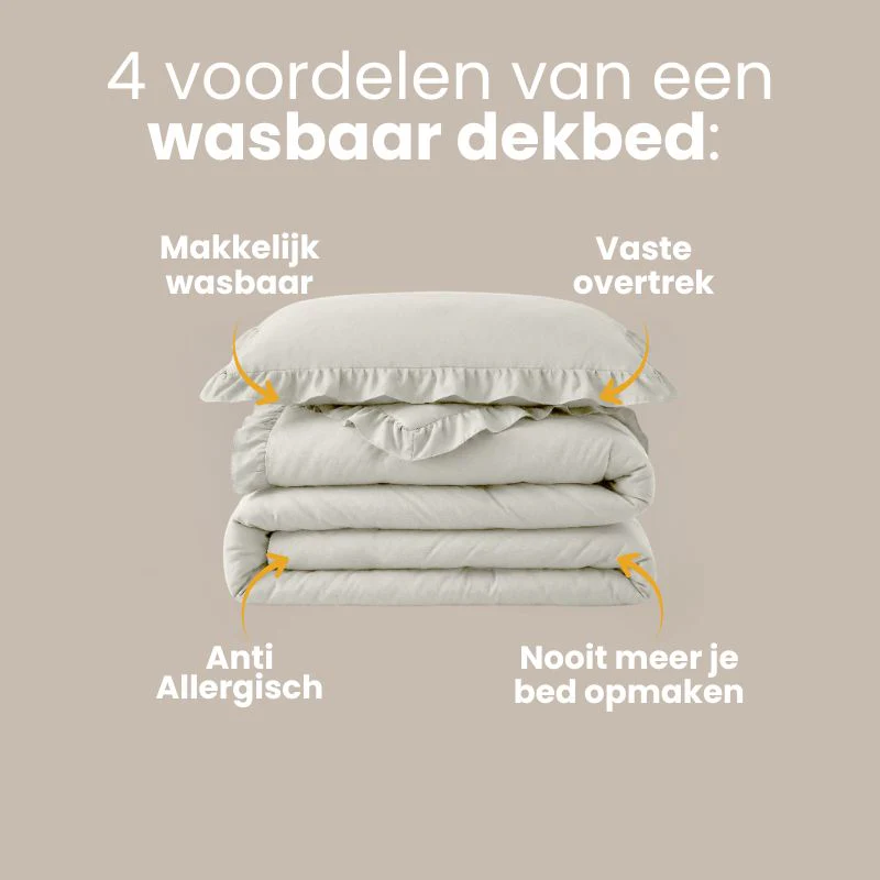 Lazy Dekbed Zonder Overtrek Ruffles - Off White - Image 3