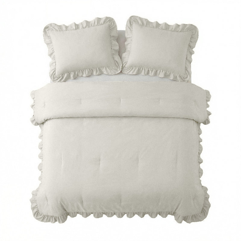 Lazy Dekbed Zonder Overtrek Ruffles - Off White - Image 4