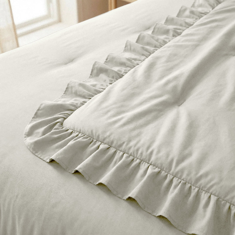 Lazy Dekbed Zonder Overtrek Ruffles - Off White - Image 6