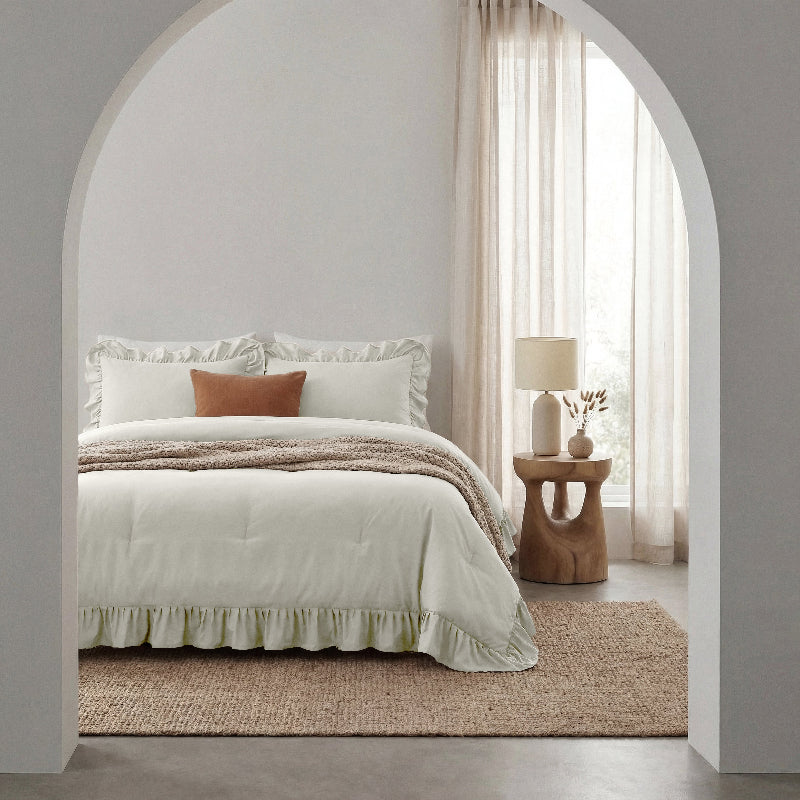 Lazy Dekbed Zonder Overtrek Ruffles - Off White - Image 8