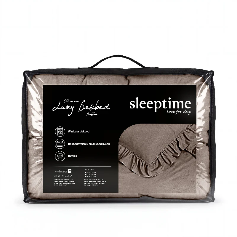 Lazy Dekbed Zonder Overtrek Ruffles - Taupe - Image 10