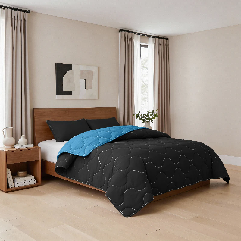 Lazy Dekbed Zonder Overtrek - Zwart/Blauw - Image 7