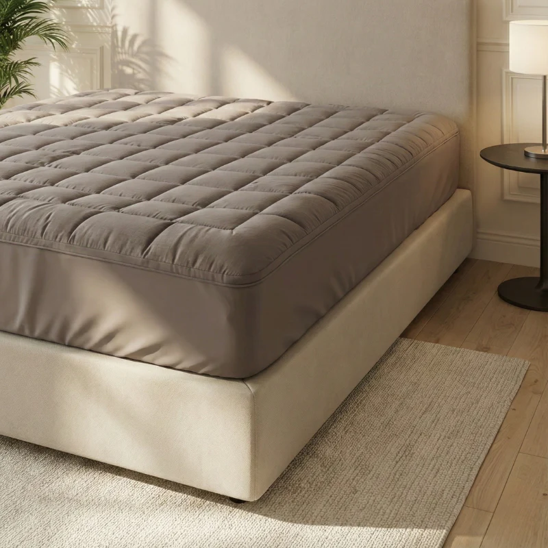Wasbare Topper & Hoeslaken in 1 – Ultiem Slaapcomfort - Taupe - Image 4